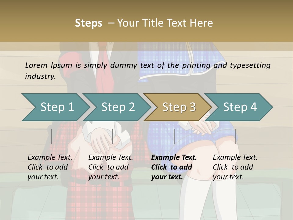 A Couple Of Anime Characters Sitting On A Bench PowerPoint Template