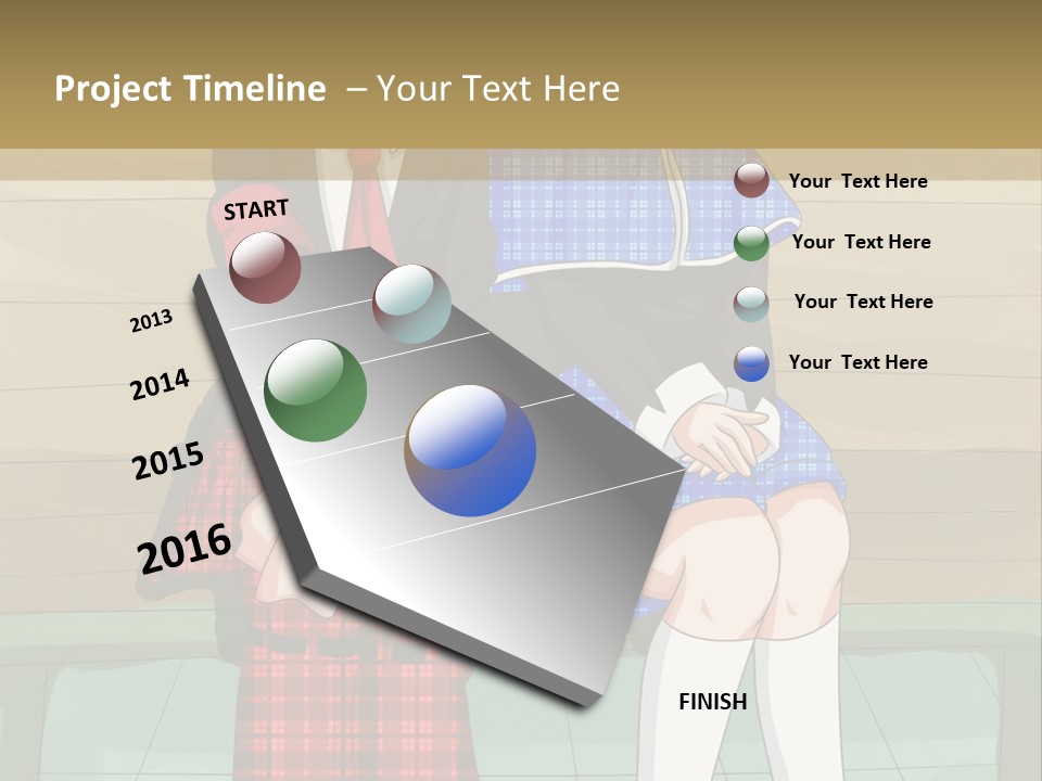 A Couple Of Anime Characters Sitting On A Bench PowerPoint Template