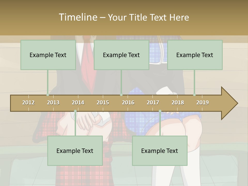 A Couple Of Anime Characters Sitting On A Bench PowerPoint Template