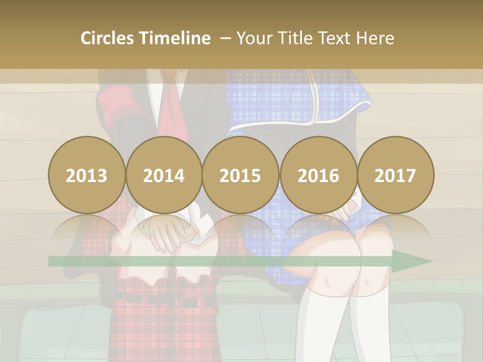 A Couple Of Anime Characters Sitting On A Bench PowerPoint Template