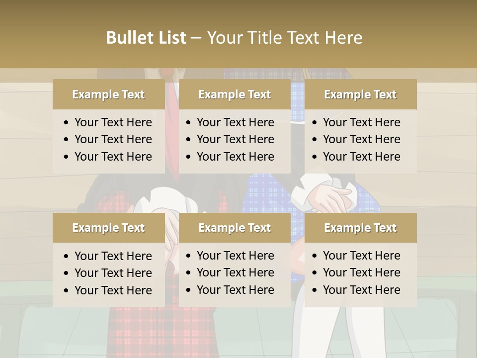 A Couple Of Anime Characters Sitting On A Bench PowerPoint Template