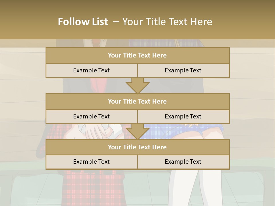 A Couple Of Anime Characters Sitting On A Bench PowerPoint Template