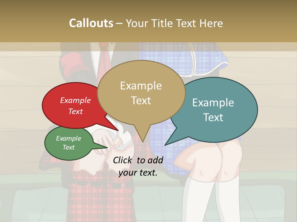 A Couple Of Anime Characters Sitting On A Bench PowerPoint Template