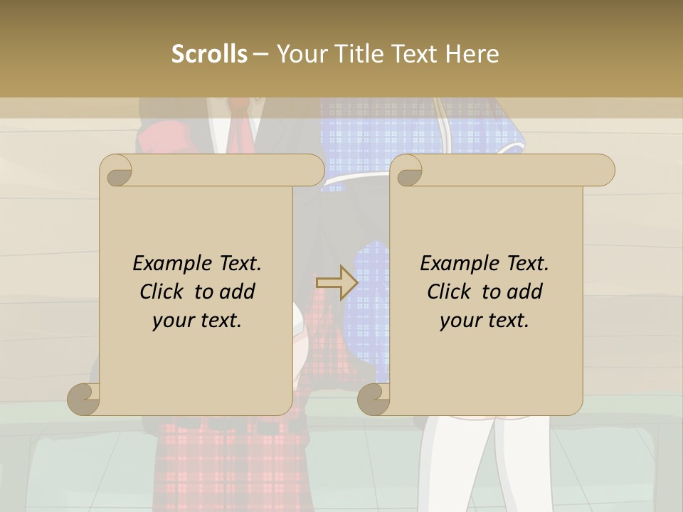 A Couple Of Anime Characters Sitting On A Bench PowerPoint Template