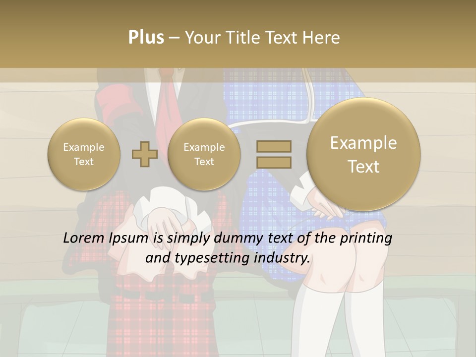 A Couple Of Anime Characters Sitting On A Bench PowerPoint Template