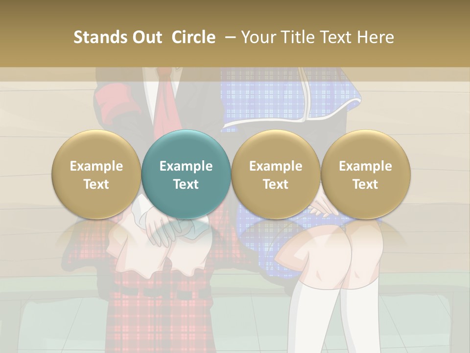 A Couple Of Anime Characters Sitting On A Bench PowerPoint Template