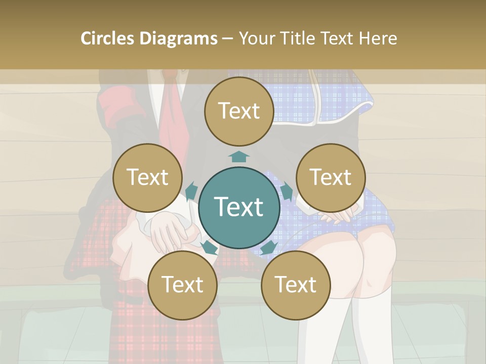 A Couple Of Anime Characters Sitting On A Bench PowerPoint Template