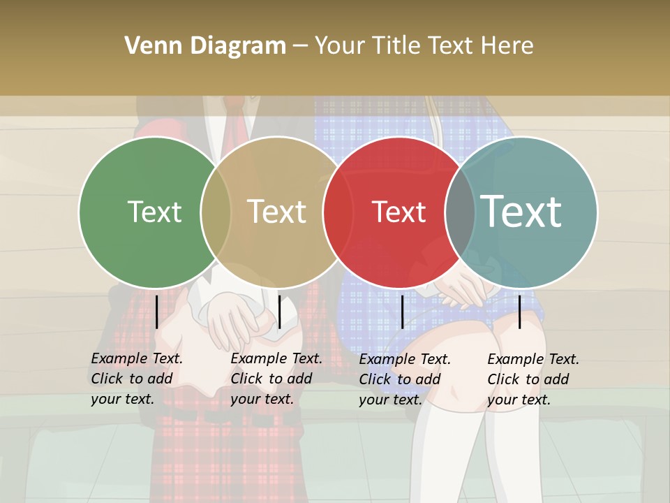 A Couple Of Anime Characters Sitting On A Bench PowerPoint Template