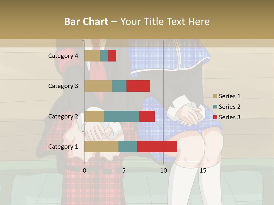 A Couple Of Anime Characters Sitting On A Bench PowerPoint Template