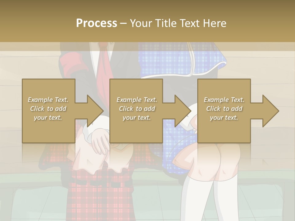A Couple Of Anime Characters Sitting On A Bench PowerPoint Template