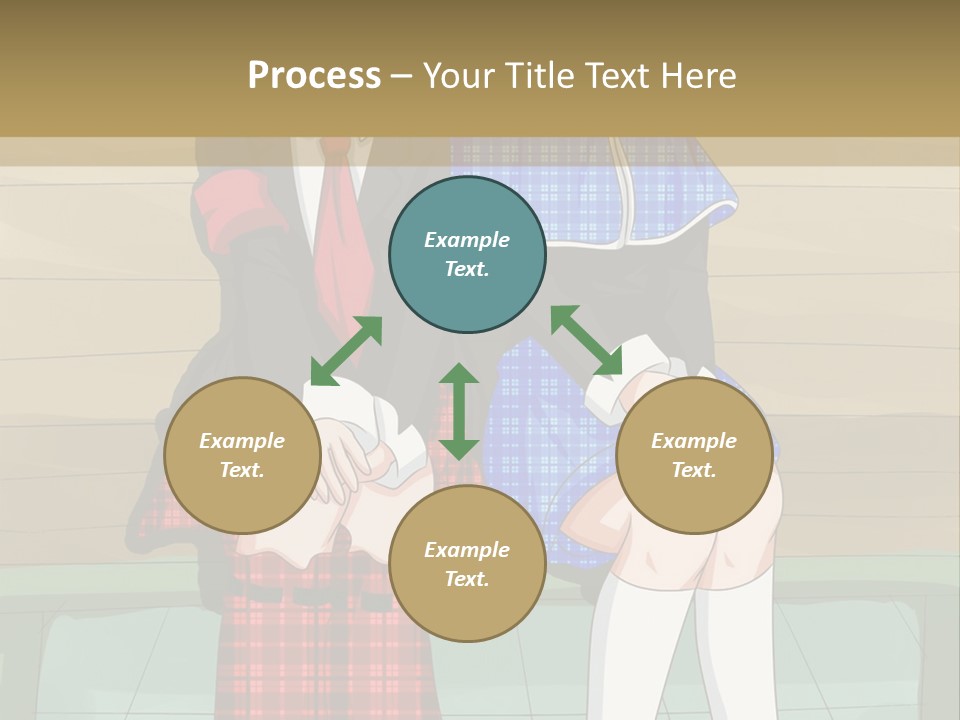 A Couple Of Anime Characters Sitting On A Bench PowerPoint Template