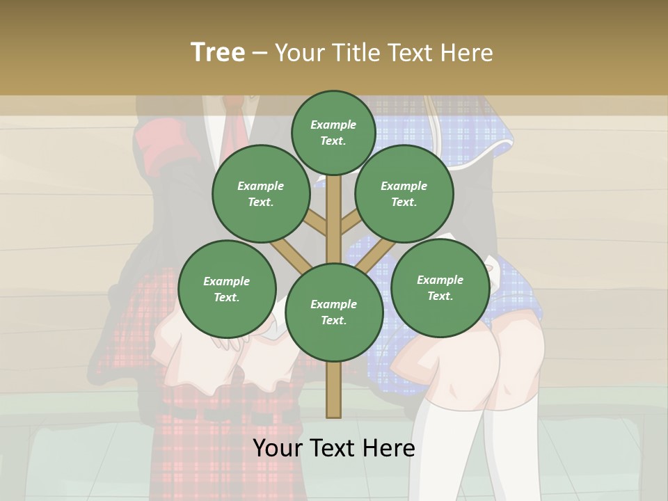 A Couple Of Anime Characters Sitting On A Bench PowerPoint Template