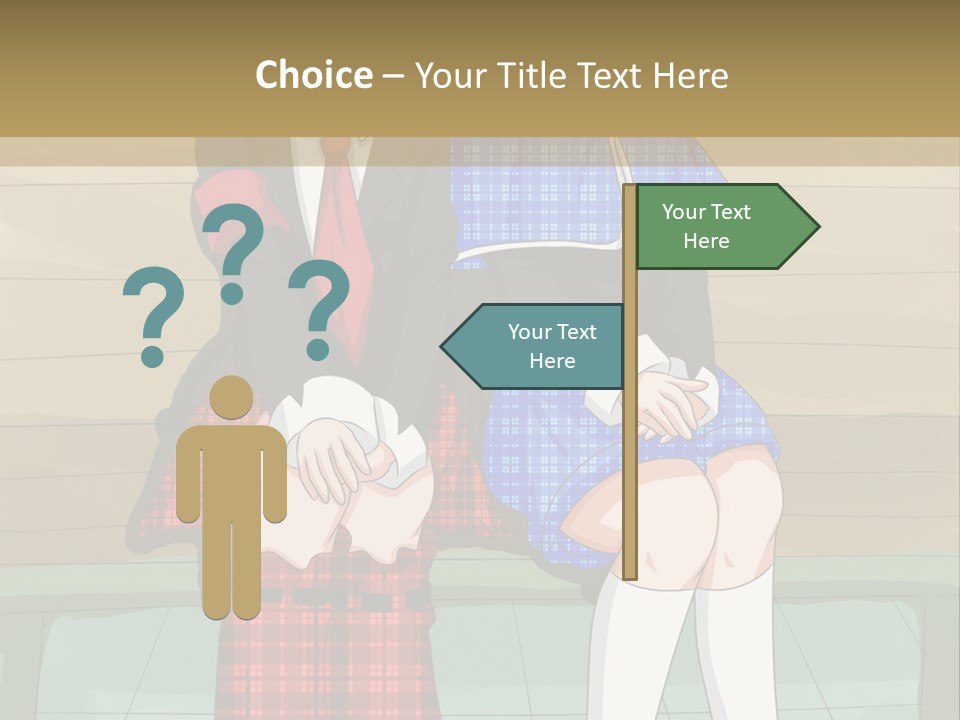 A Couple Of Anime Characters Sitting On A Bench PowerPoint Template