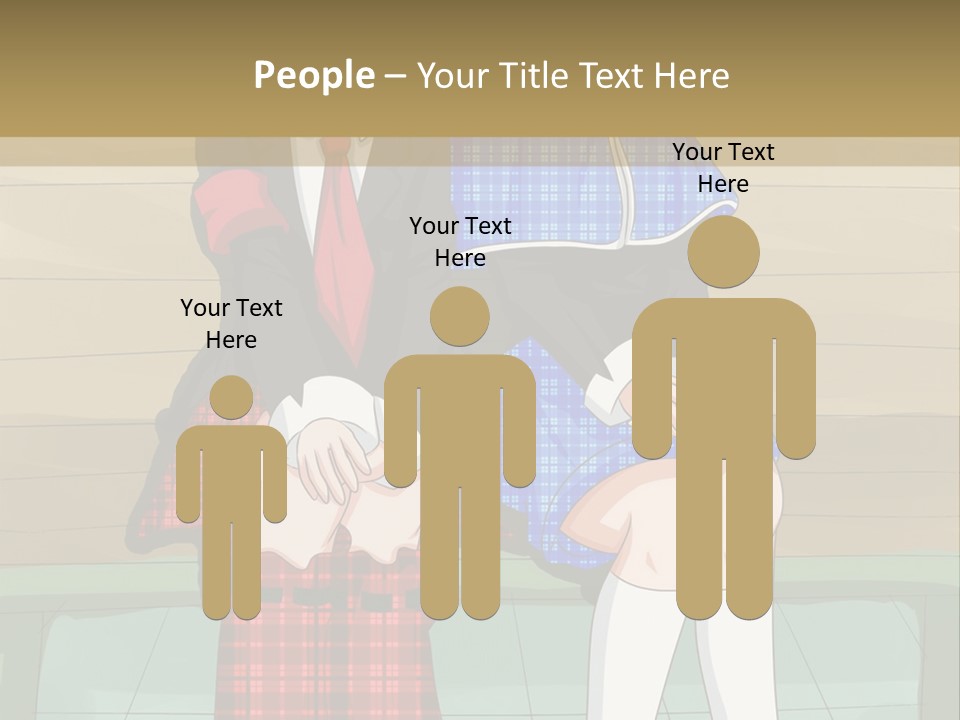 A Couple Of Anime Characters Sitting On A Bench PowerPoint Template