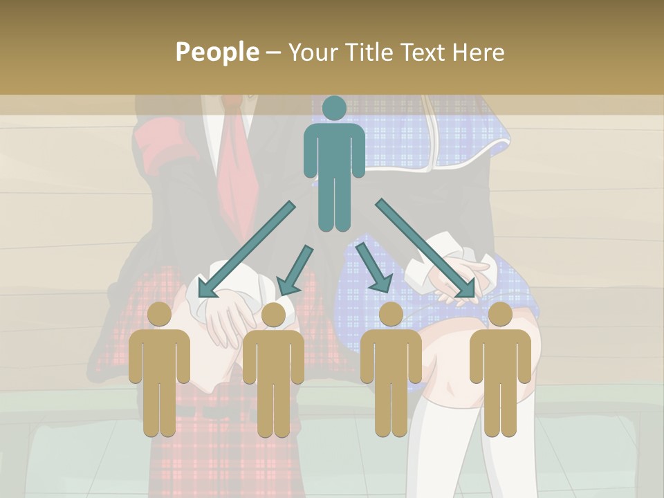 A Couple Of Anime Characters Sitting On A Bench PowerPoint Template