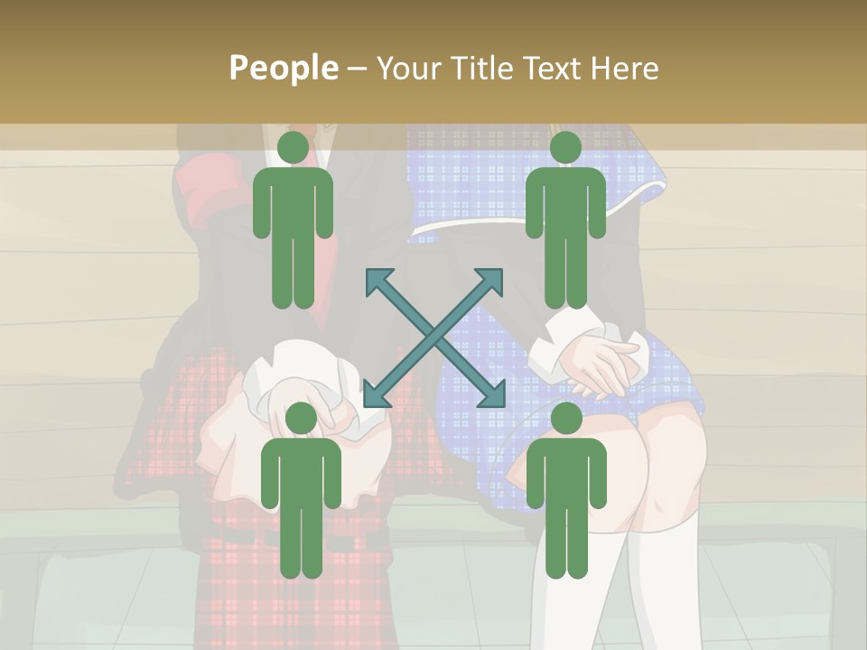 A Couple Of Anime Characters Sitting On A Bench PowerPoint Template