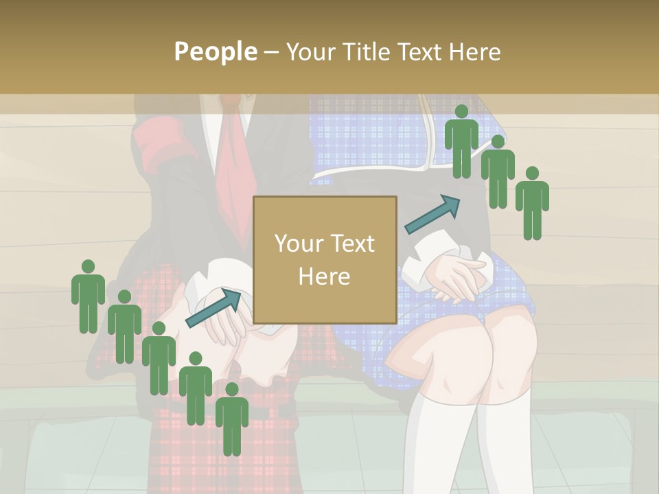 A Couple Of Anime Characters Sitting On A Bench PowerPoint Template