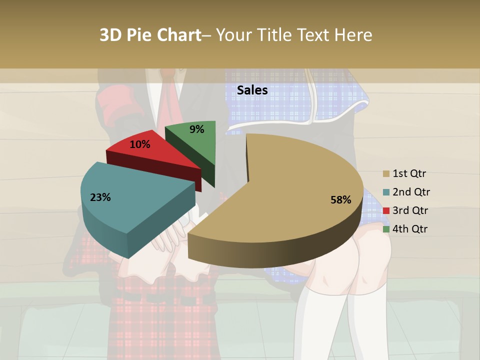 A Couple Of Anime Characters Sitting On A Bench PowerPoint Template
