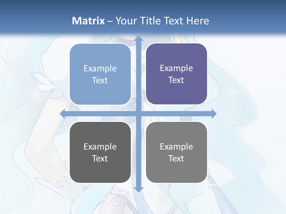 A Girl With Blue Hair Is Standing In Front Of A Blue Background PowerPoint Template