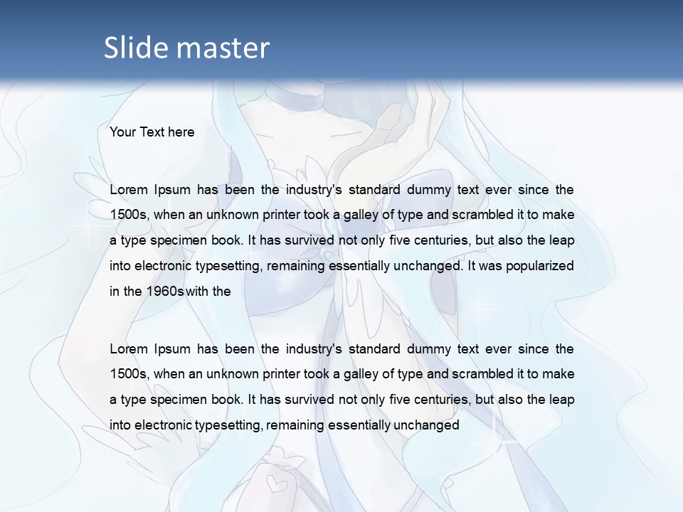 A Girl With Blue Hair Is Standing In Front Of A Blue Background PowerPoint Template