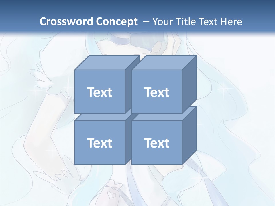 A Girl With Blue Hair Is Standing In Front Of A Blue Background PowerPoint Template