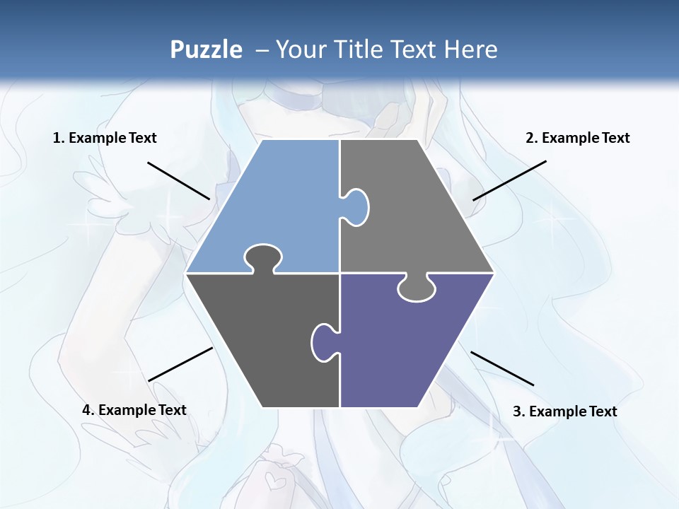 A Girl With Blue Hair Is Standing In Front Of A Blue Background PowerPoint Template