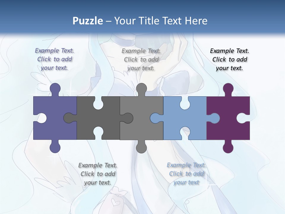 A Girl With Blue Hair Is Standing In Front Of A Blue Background PowerPoint Template