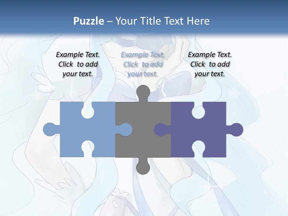 A Girl With Blue Hair Is Standing In Front Of A Blue Background PowerPoint Template