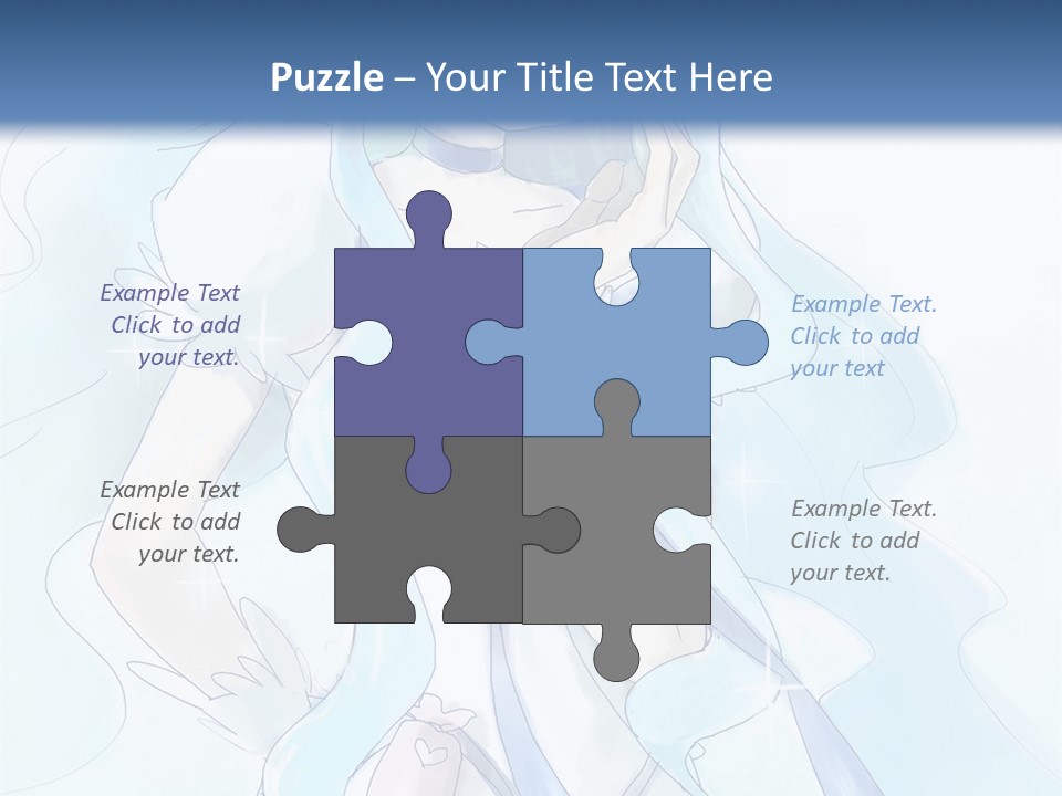 A Girl With Blue Hair Is Standing In Front Of A Blue Background PowerPoint Template