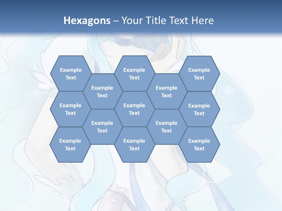 A Girl With Blue Hair Is Standing In Front Of A Blue Background PowerPoint Template