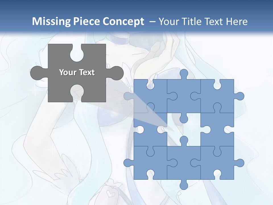 A Girl With Blue Hair Is Standing In Front Of A Blue Background PowerPoint Template