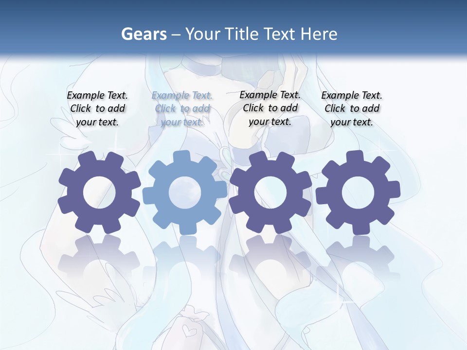 A Girl With Blue Hair Is Standing In Front Of A Blue Background PowerPoint Template