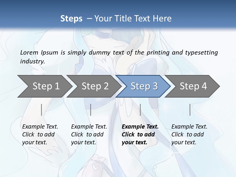 A Girl With Blue Hair Is Standing In Front Of A Blue Background PowerPoint Template