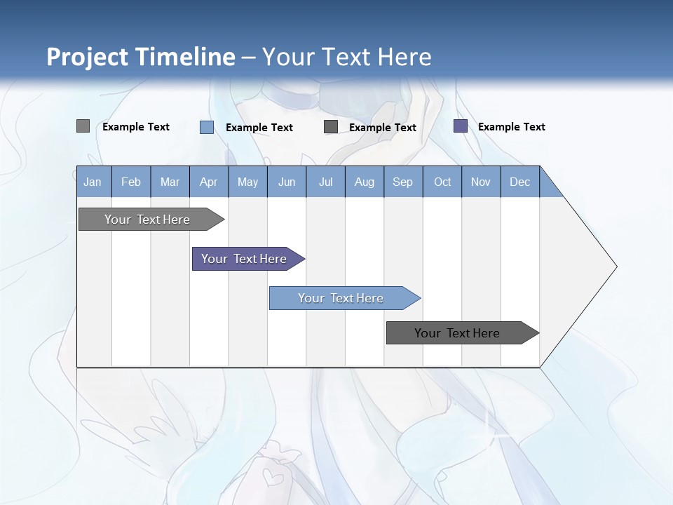 A Girl With Blue Hair Is Standing In Front Of A Blue Background PowerPoint Template