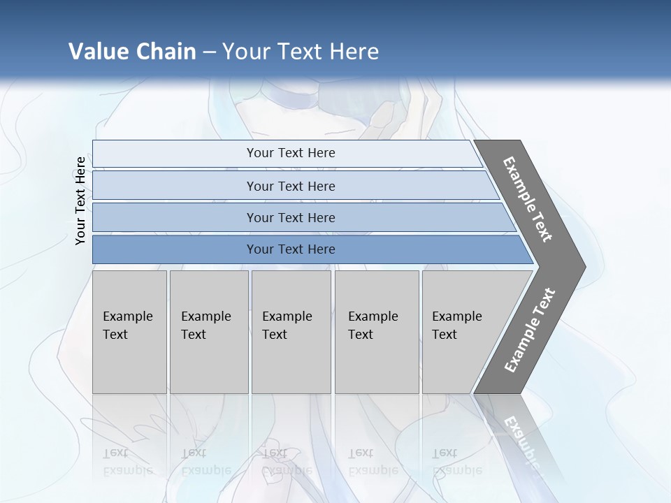 A Girl With Blue Hair Is Standing In Front Of A Blue Background PowerPoint Template