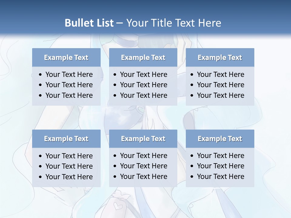 A Girl With Blue Hair Is Standing In Front Of A Blue Background PowerPoint Template