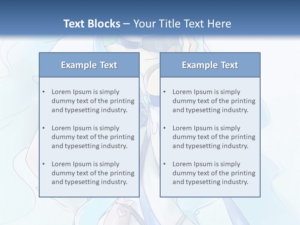 A Girl With Blue Hair Is Standing In Front Of A Blue Background PowerPoint Template