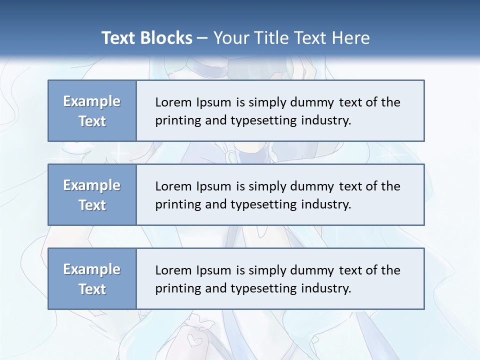 A Girl With Blue Hair Is Standing In Front Of A Blue Background PowerPoint Template