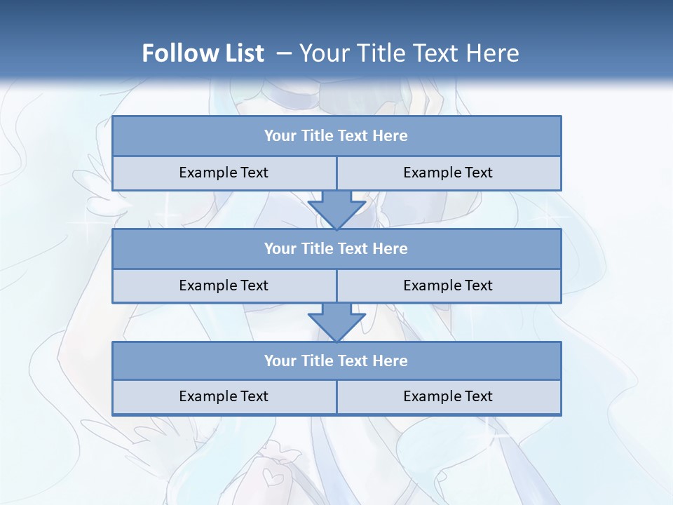 A Girl With Blue Hair Is Standing In Front Of A Blue Background PowerPoint Template