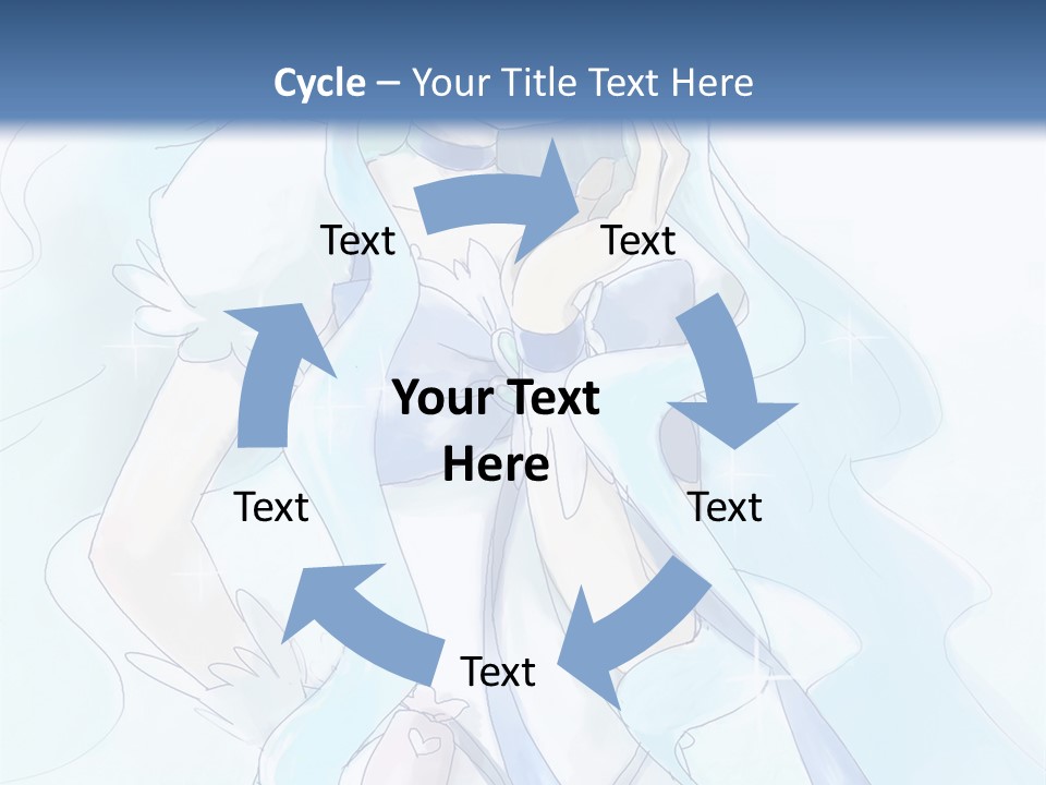 A Girl With Blue Hair Is Standing In Front Of A Blue Background PowerPoint Template