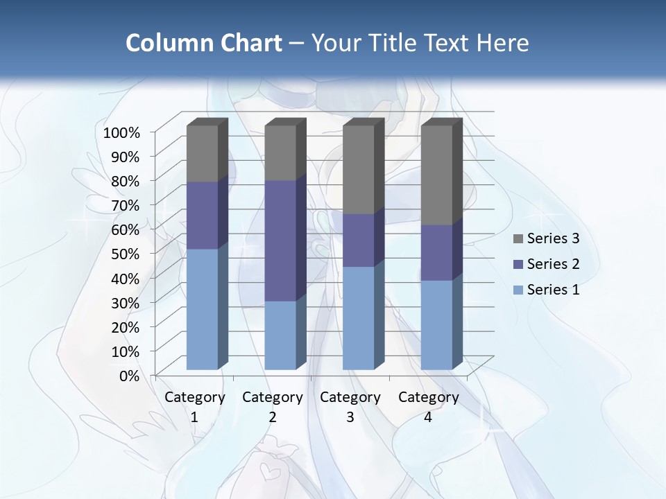 A Girl With Blue Hair Is Standing In Front Of A Blue Background PowerPoint Template