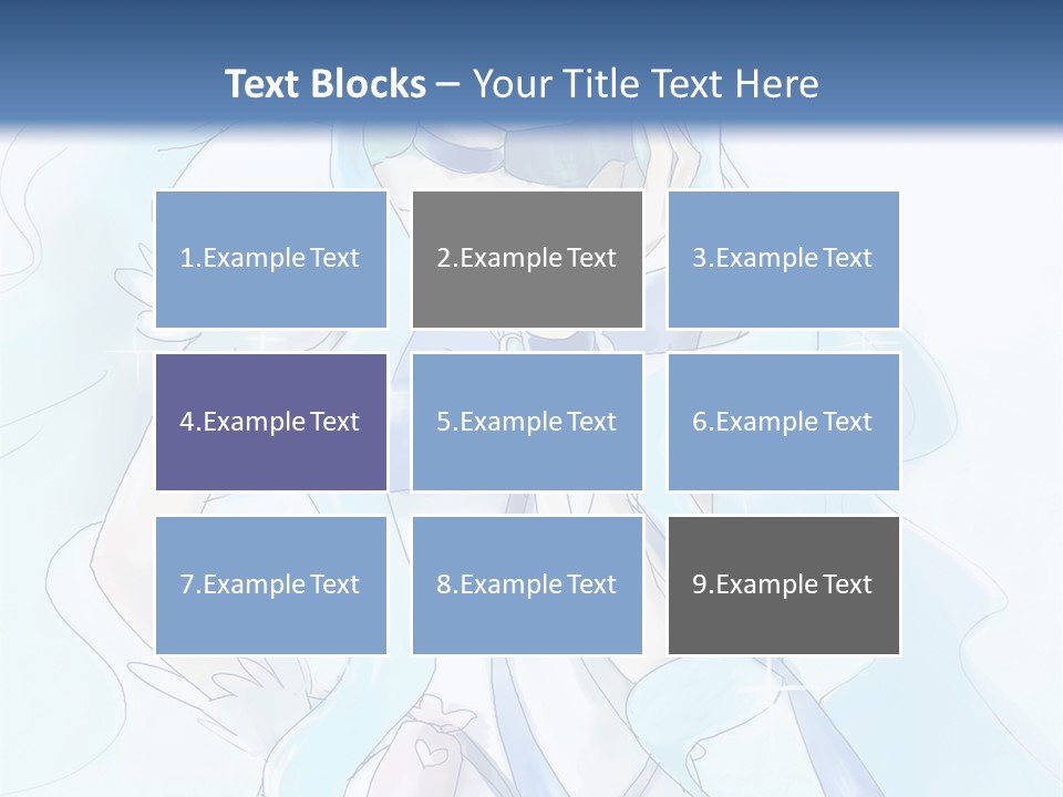 A Girl With Blue Hair Is Standing In Front Of A Blue Background PowerPoint Template