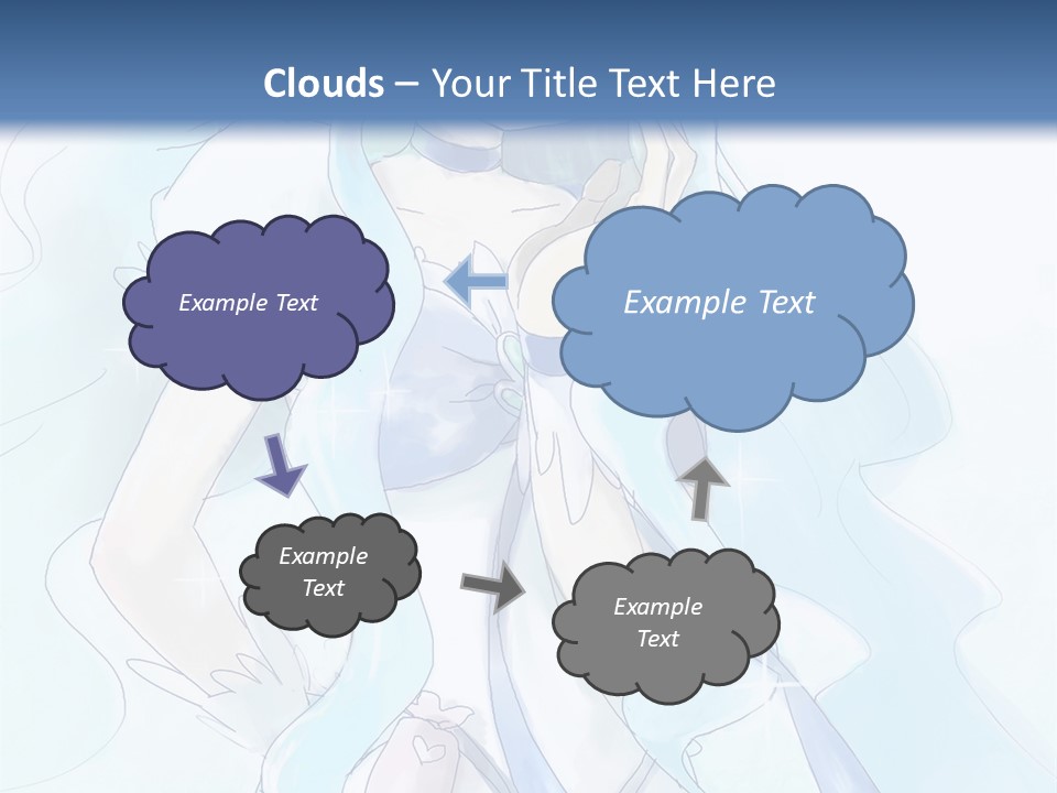 A Girl With Blue Hair Is Standing In Front Of A Blue Background PowerPoint Template