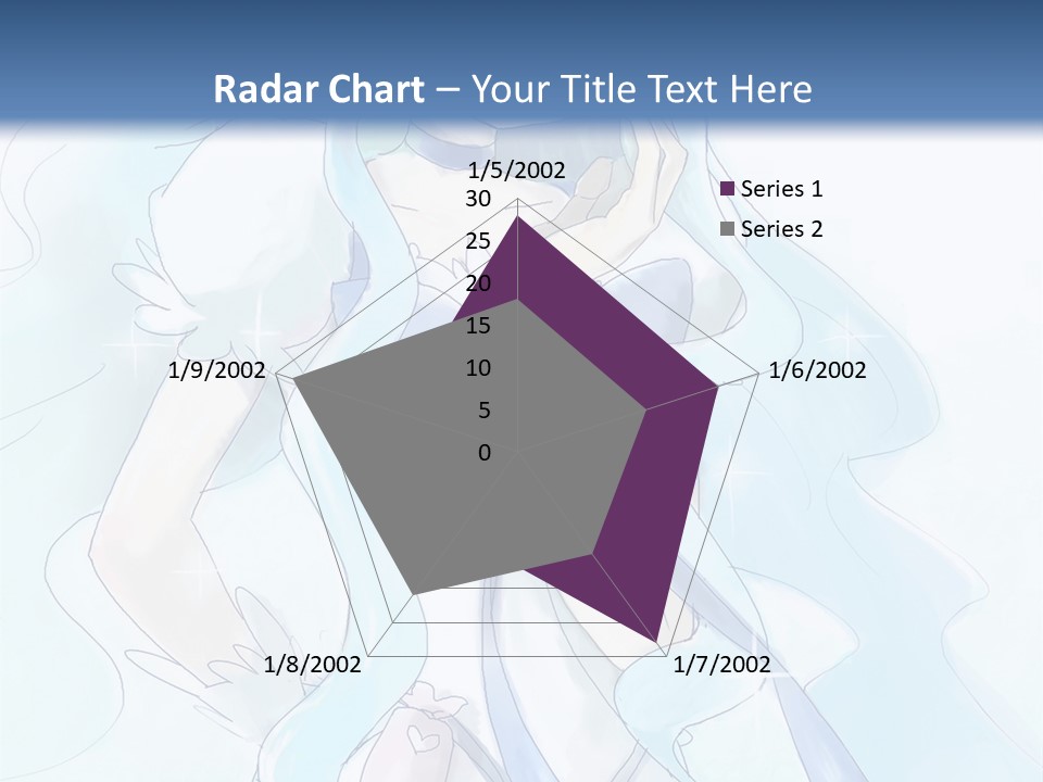 A Girl With Blue Hair Is Standing In Front Of A Blue Background PowerPoint Template