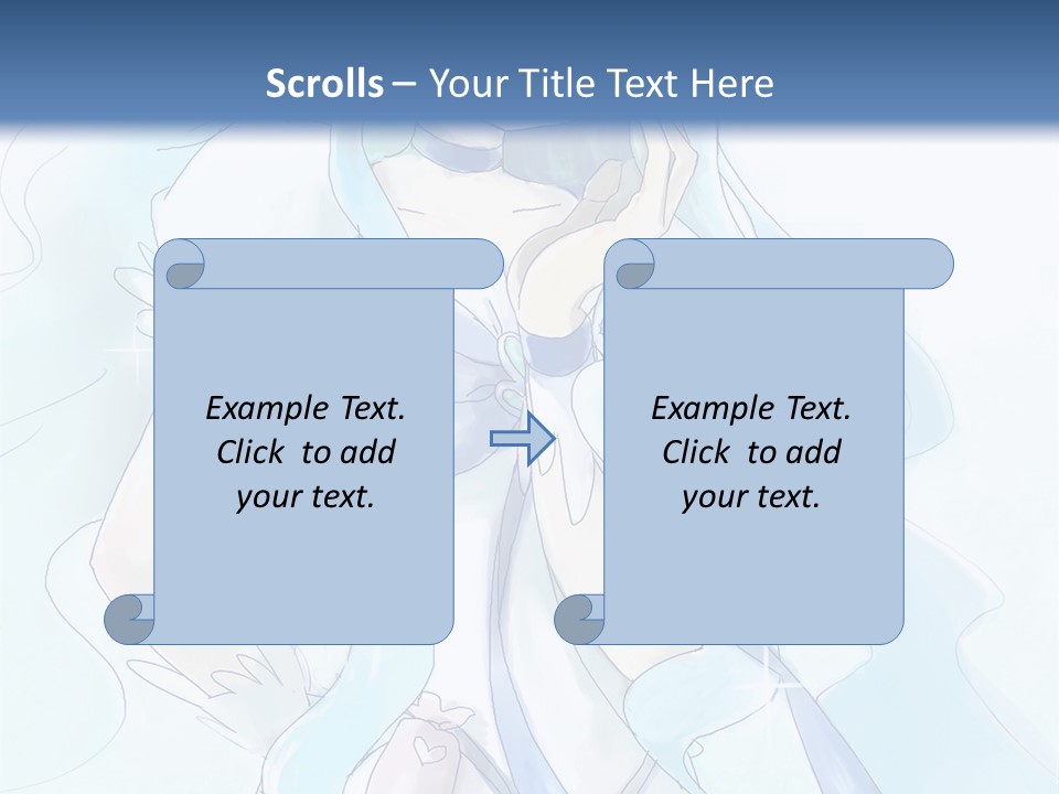 A Girl With Blue Hair Is Standing In Front Of A Blue Background PowerPoint Template