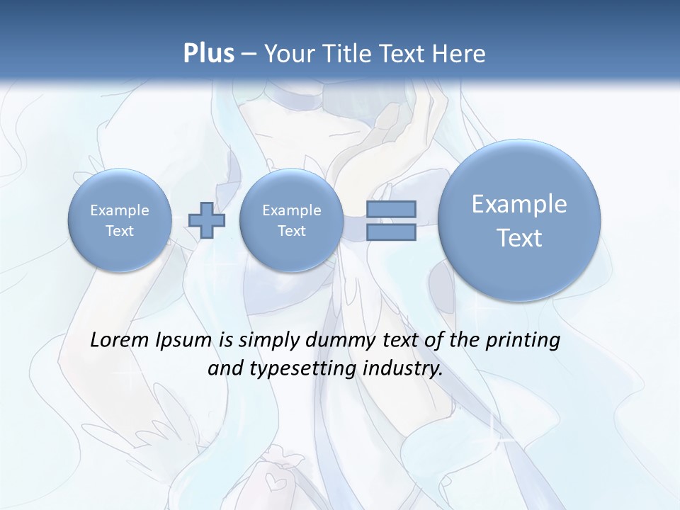 A Girl With Blue Hair Is Standing In Front Of A Blue Background PowerPoint Template