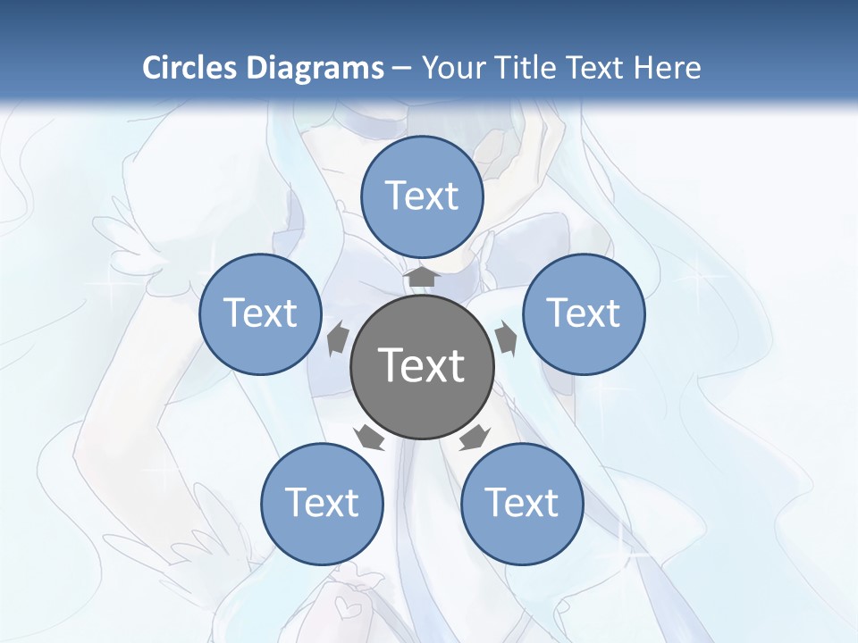 A Girl With Blue Hair Is Standing In Front Of A Blue Background PowerPoint Template