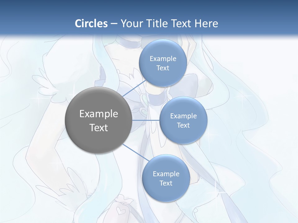 A Girl With Blue Hair Is Standing In Front Of A Blue Background PowerPoint Template