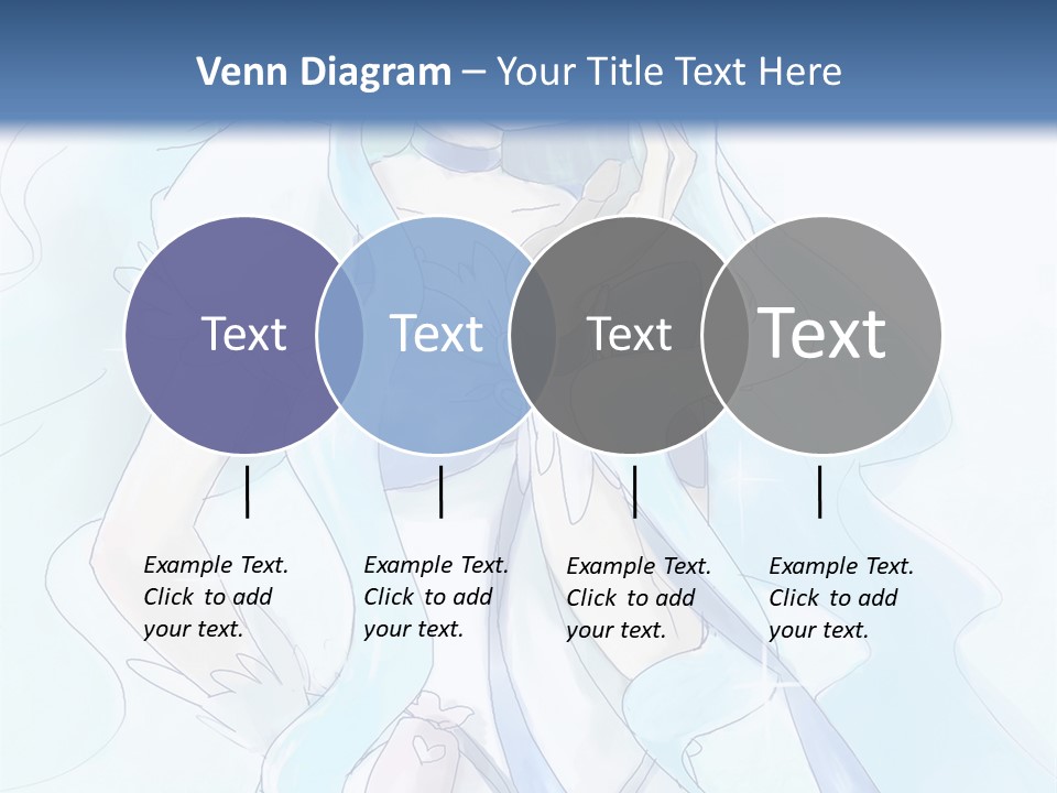 A Girl With Blue Hair Is Standing In Front Of A Blue Background PowerPoint Template