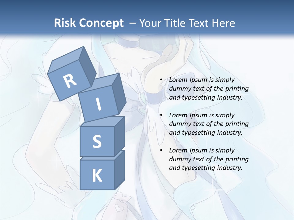 A Girl With Blue Hair Is Standing In Front Of A Blue Background PowerPoint Template